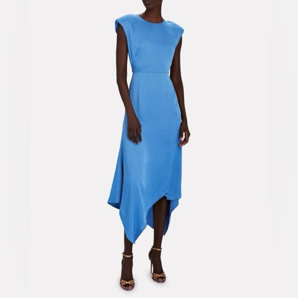 Veronica Beard French Blue Peony Dress Sleeveless Asymmetrical Dress NWT Size 10